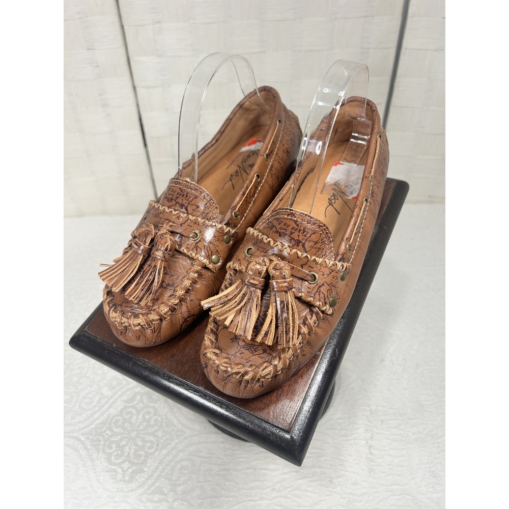 Patiricia Nash Domenica Tassel Driving Loafers World Map Womens 9